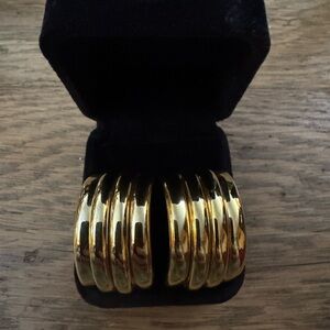 Chic Gold Tone Hoop Earrings